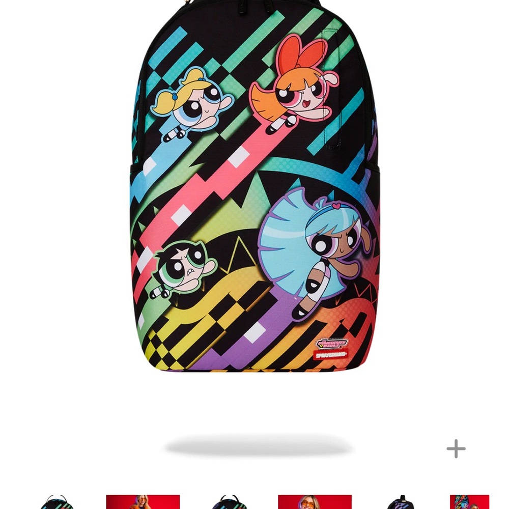 Sprayground Black and Multicolor Powerpuff Backpack